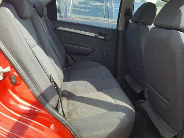 KL1TD56E49B354646 - 2009 CHEVROLET AVEO LS RED photo 6