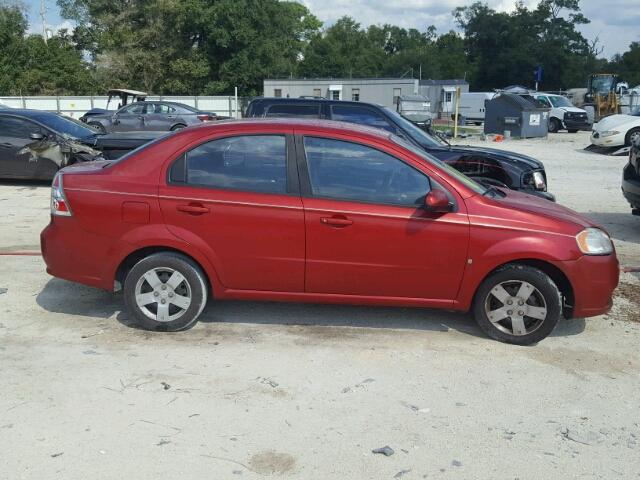 KL1TD56E49B354646 - 2009 CHEVROLET AVEO LS RED photo 9