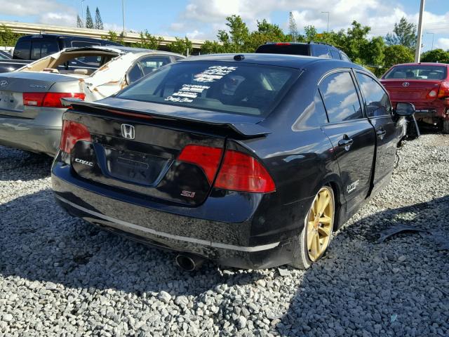 2HGFA55598H709026 - 2008 HONDA CIVIC SI BLACK photo 4