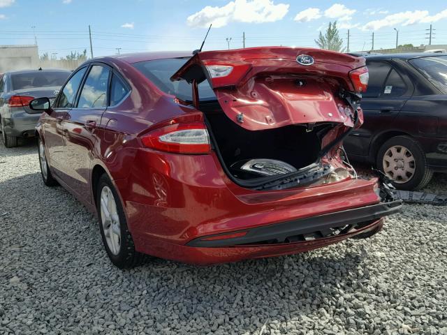 3FA6P0H71ER389509 - 2014 FORD FUSION RED photo 3