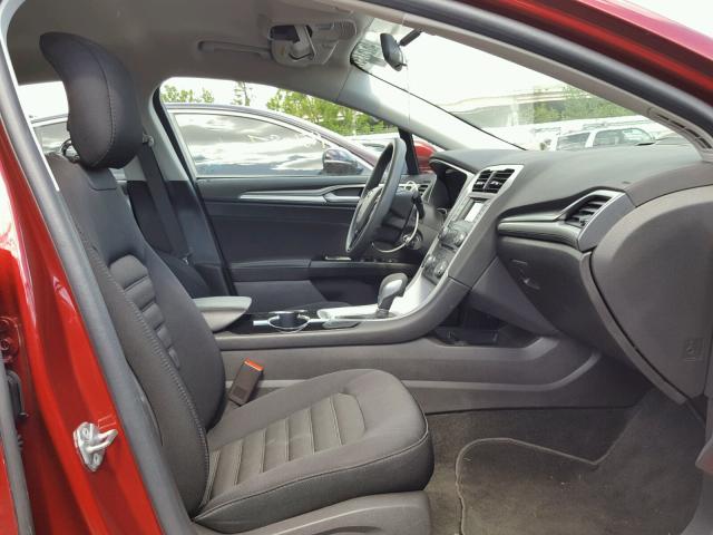 3FA6P0H71ER389509 - 2014 FORD FUSION RED photo 5