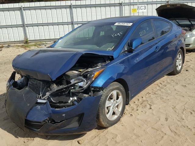 KMHDH4AE0FU252419 - 2015 HYUNDAI ELANTRA SE BLUE photo 2