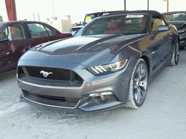 1FATP8FF6F5347417 - 2015 FORD MUSTANG GT GRAY photo 2