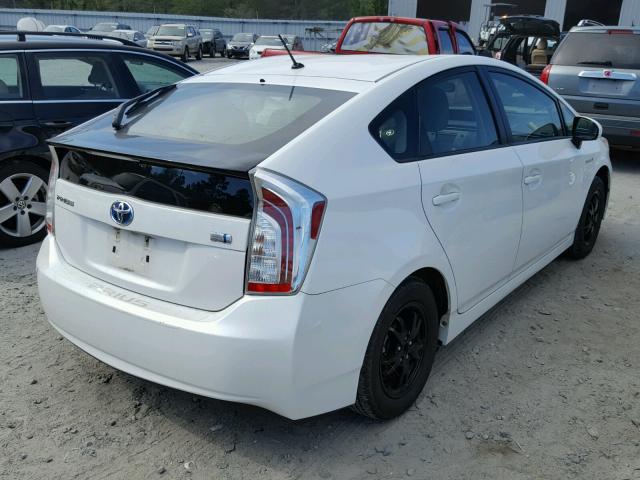 JTDKN3DU4C5437287 - 2012 TOYOTA PRIUS WHITE photo 4