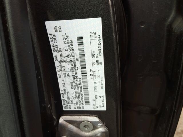 1FMCU0GXXDUC76605 - 2013 FORD ESCAPE SE GRAY photo 10