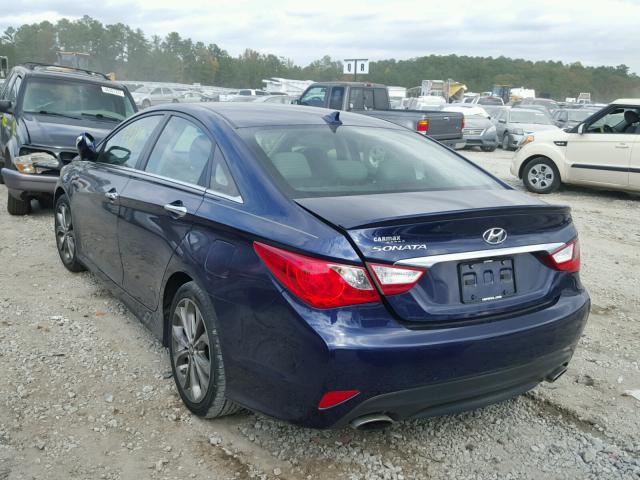 5NPEC4AC5EH887005 - 2014 HYUNDAI SONATA SE BLUE photo 3