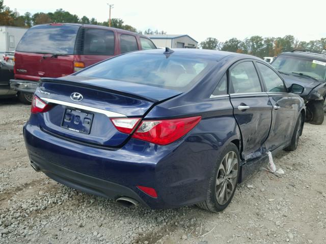 5NPEC4AC5EH887005 - 2014 HYUNDAI SONATA SE BLUE photo 4