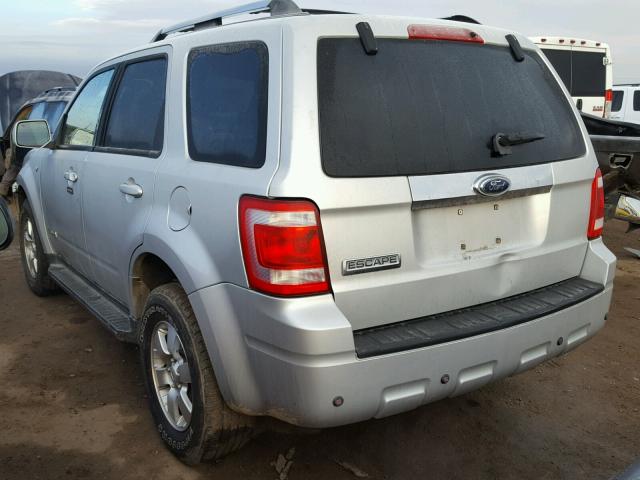 1FMCU04168KB78124 - 2008 FORD ESCAPE LIM SILVER photo 3