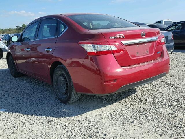 3N1AB7AP6EL629780 - 2014 NISSAN SENTRA S BURGUNDY photo 3