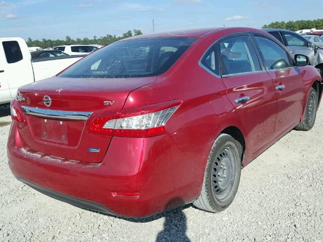 3N1AB7AP6EL629780 - 2014 NISSAN SENTRA S BURGUNDY photo 4