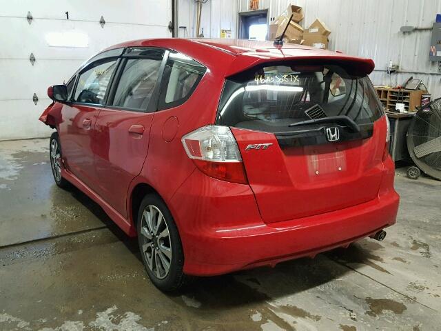 JHMGE8H59CC013555 - 2012 HONDA FIT SPORT RED photo 3