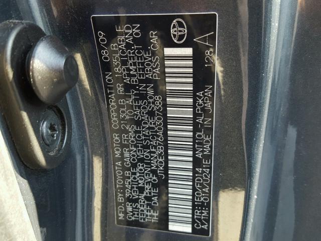 JTKDE3B76A0307388 - 2010 TOYOTA SCION TC 石墨色 照片 10