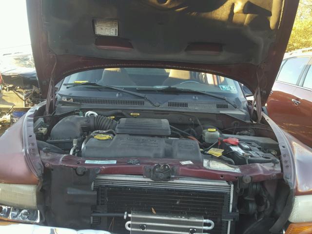 1B7GG22N61S189466 - 2001 DODGE DAKOTA MAROON photo 7