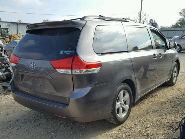 5TDKK3DCXBS126343 - 2011 TOYOTA SIENNA LE CHARCOAL photo 4