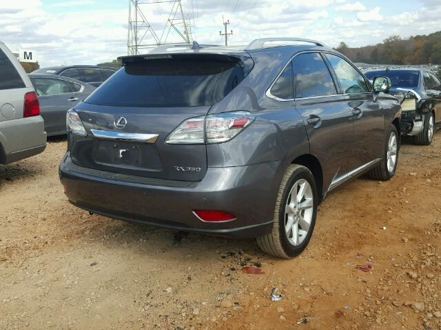 2T2ZK1BA8CC073331 - 2012 LEXUS RX 350 GRAY photo 4