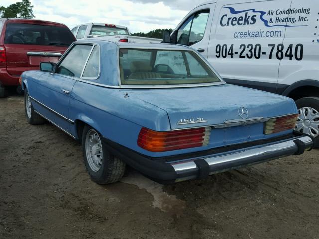 WDB10704412063155 - 1980 MERCEDES-BENZ 450 SL BLUE photo 3