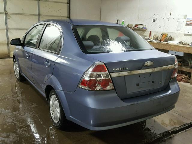 KL1TD56667B138111 - 2007 CHEVROLET AVEO BLUE photo 3