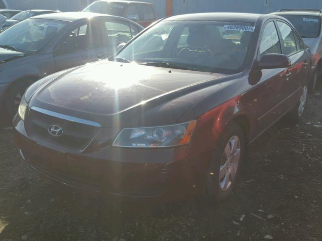 5NPET46C17H212831 - 2007 HYUNDAI SONATA GLS MAROON photo 2