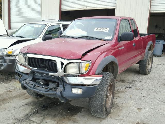 5TEWM72N23Z153693 - 2003 TOYOTA TACOMA XTR MAROON photo 2