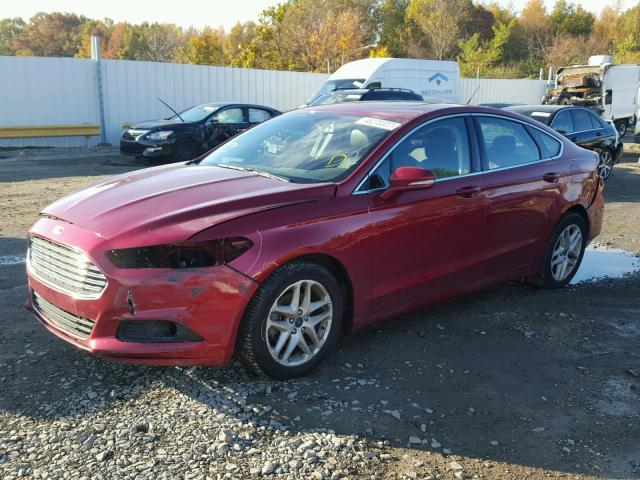 3FA6P0HD8GR273152 - 2016 FORD FUSION SE RED photo 2