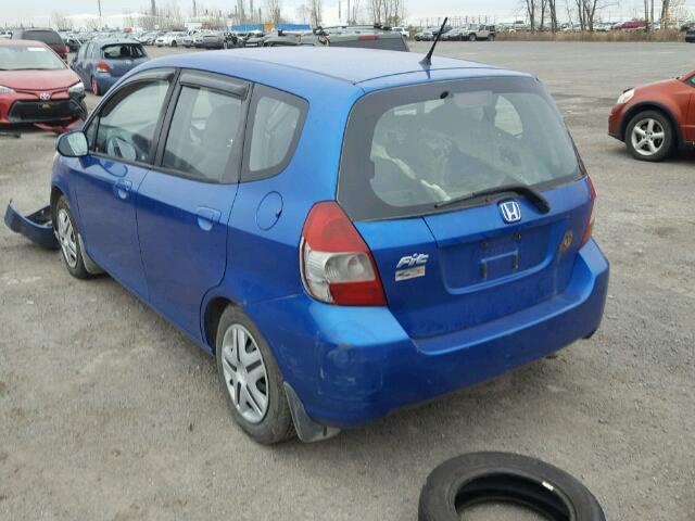 JHMGD38277S813696 - 2007 HONDA FIT DX BLUE photo 3