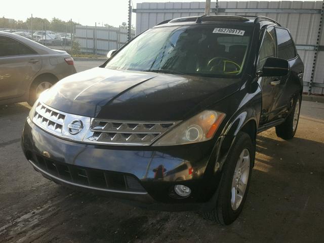 JN8AZ08T24W212561 - 2004 NISSAN MURANO SL BLACK photo 2