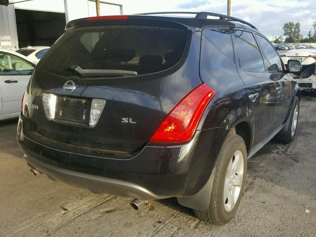 JN8AZ08T24W212561 - 2004 NISSAN MURANO SL BLACK photo 4