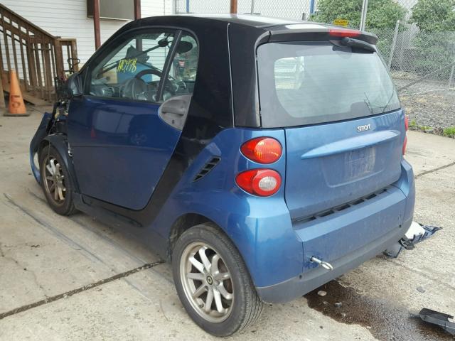 WMEEJ31X69K215479 - 2009 SMART FORTWO BLUE photo 3