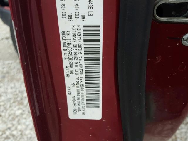 1C4NJCBA2ED818940 - 2014 JEEP COMPASS SP MAROON photo 10