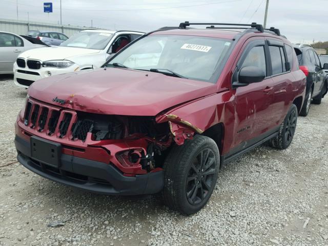 1C4NJCBA2ED818940 - 2014 JEEP COMPASS SP MAROON photo 2