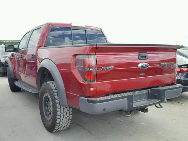 1FTFW1R68EFB00972 - 2014 FORD F150 SVT R MAROON photo 3