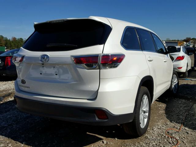 5TDZKRFH3GS168743 - 2016 TOYOTA HIGHLANDER WHITE photo 4