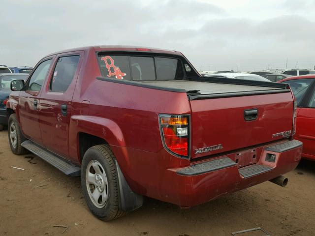 2HJYK16236H558128 - 2006 HONDA RIDGELINE RED photo 3