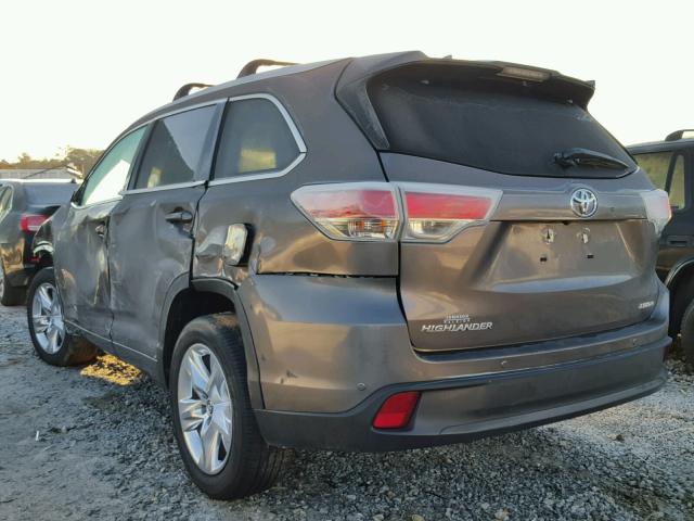 5TDYKRFH3GS154806 - 2016 TOYOTA HIGHLANDER GRAY photo 3