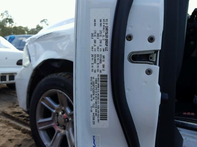 1C6RD6PT4CS329704 - 2012 DODGE RAM 1500 L WHITE photo 10