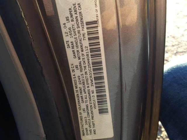 3VWCR31C25M408112 - 2005 VOLKSWAGEN NEW BEETLE Boz foto 10