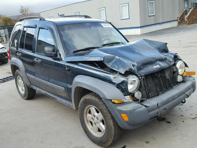 1J4GL48K85W649840 - 2005 JEEP LIBERTY SP GREEN photo 1