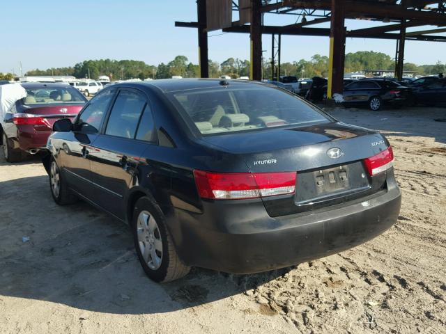 5NPET46C38H388507 - 2008 HYUNDAI SONATA GLS BLACK photo 3