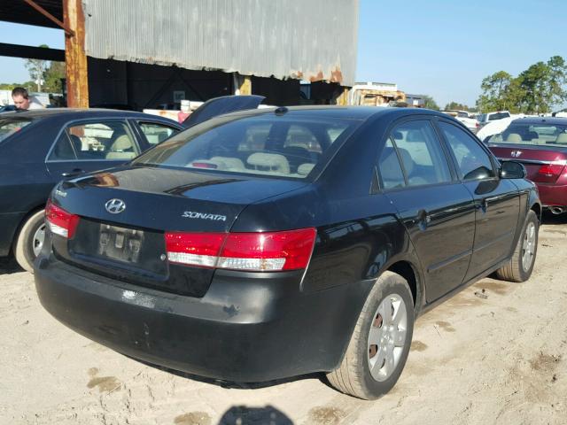 5NPET46C38H388507 - 2008 HYUNDAI SONATA GLS BLACK photo 4