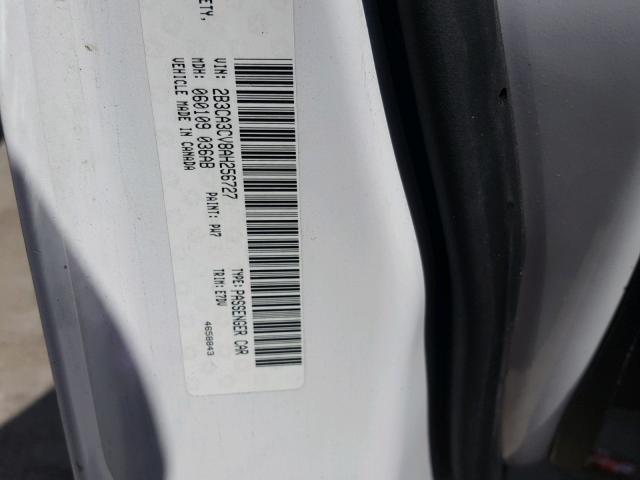 2B3CA3CV8AH256727 - 2010 DODGE CHARGER SX WHITE photo 10