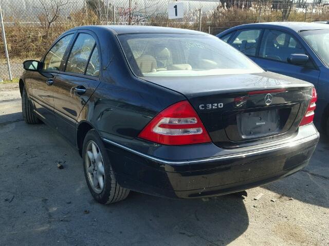 WDBRF64J33F358544 - 2003 MERCEDES-BENZ C 320 BLACK photo 3