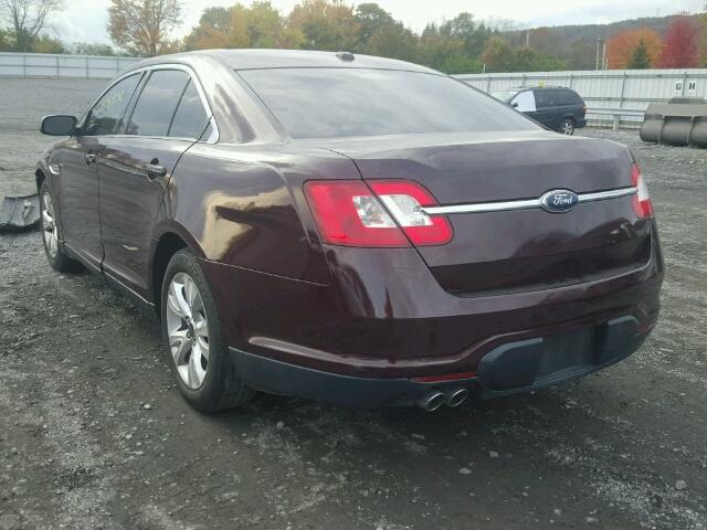 1FAHP2EWXAG137307 - 2010 FORD TAURUS SEL MAROON photo 3