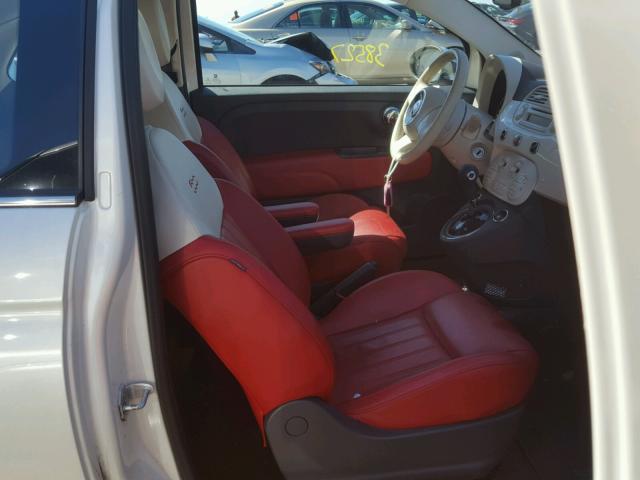 3C3CFFER7FT640650 - 2015 FIAT 500 LOUNGE WHITE photo 5