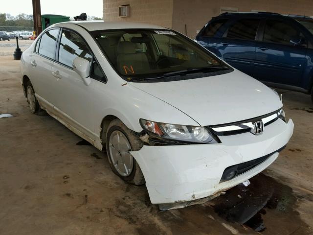 JHMFA36218S000315 - 2008 HONDA CIVIC HYBR WHITE photo 1