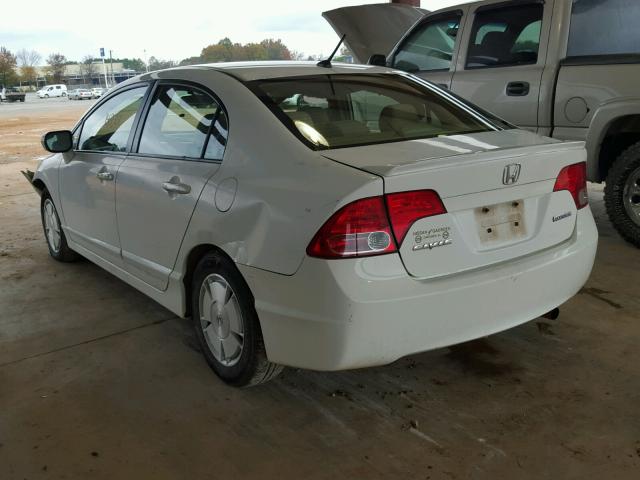 JHMFA36218S000315 - 2008 HONDA CIVIC HYBR WHITE photo 3