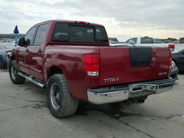 1N6AA07C98N350305 - 2008 NISSAN TITAN XE MAROON photo 3