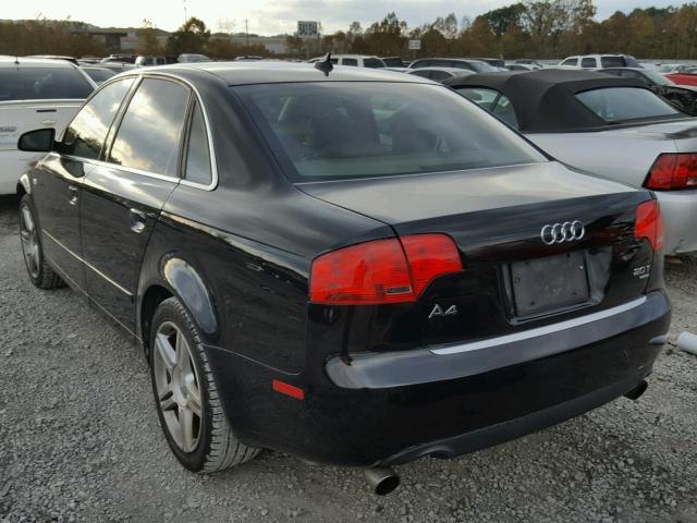 WAUDF78E77A092654 - 2007 AUDI A4 2.0T QU BLACK photo 3