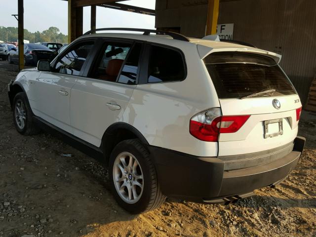 WBXPA73444WC38882 - 2004 BMW X3 2.5I WHITE photo 3
