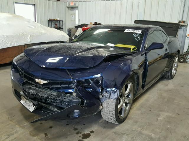 2G1FB1E35C9136219 - 2012 CHEVROLET CAMARO LT BLUE photo 2