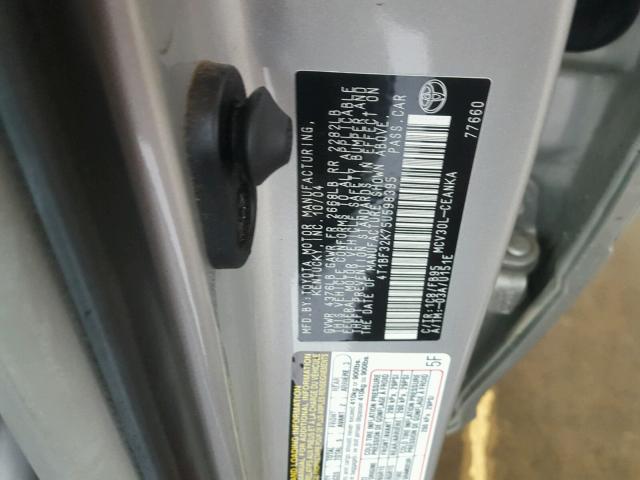 4T1BF32K75U598395 - 2005 TOYOTA CAMRY GRAY photo 10